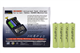 IQ-328 AA / AAA LCD Charger & 4 AAA NiMH Batteries (900 mAh)