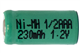 1/2 AAA NiMH 1.2 Volt Flat Top Battery (230 mAh)
